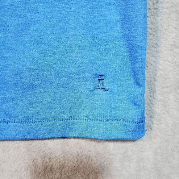 Lands End Shirt Men Large Blue Performance Serious Sweats Crew Neck Pullover Tee - Picture 8 of 10